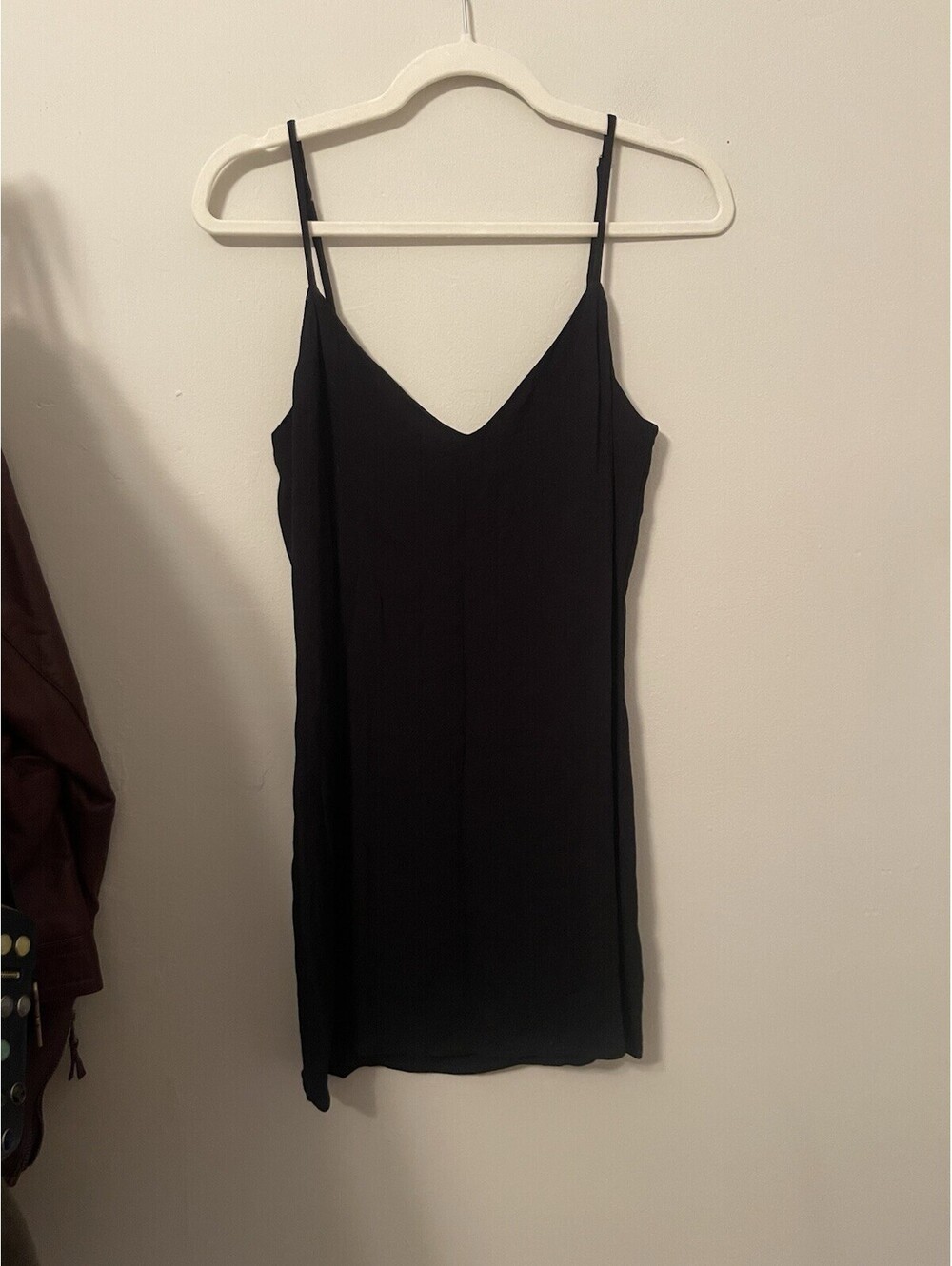 Reformation Black Mini Slip Dress Medium M Viscose Rayon